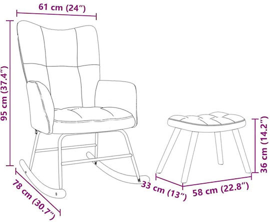 С поставка за крака Жълт 61x78x95см