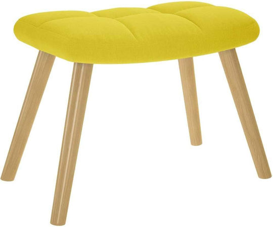 Armchair with Footstool Light Yellow 61.5x69x95.5cm