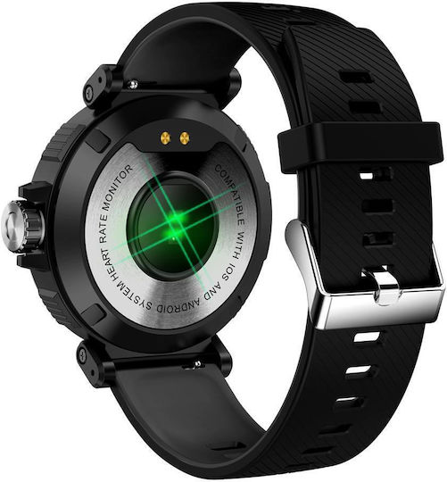 Kingwear S18 Smartwatch με Παλμογράφο (Ασημί)