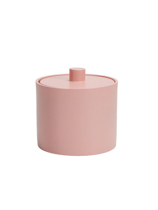 Inter Ceramic Bathroom Accessory Set Rose Icca 55663 Pink Holder Cup Soap Dispenser Box Freestanding Polyresin 23x20x18cm Matte Pink 4 Pieces