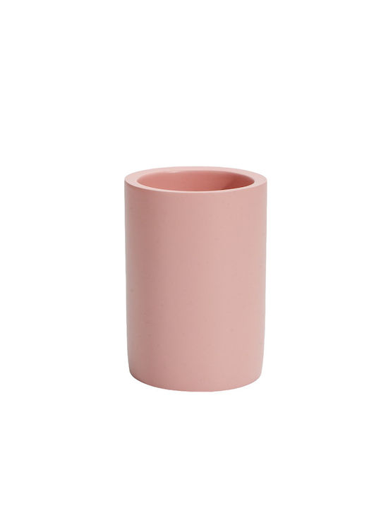 Inter Ceramic Bathroom Accessory Set Rose Icca 55663 Pink Holder Cup Soap Dispenser Box Freestanding Polyresin 23x20x18cm Matte Pink 4 Pieces