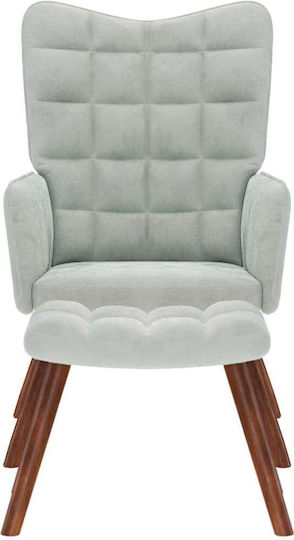 Bergère with Footstool Light Grey 61.5x69x95.5cm