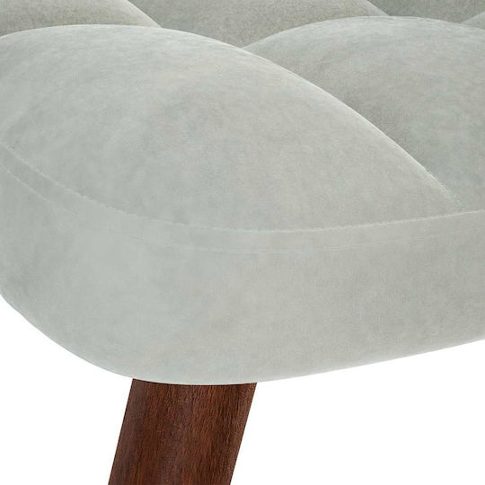 Bergère with Footstool Light Grey 61.5x69x95.5cm