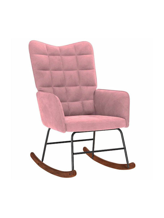Rocking Armchair with Footstool Pink 61x78x98cm