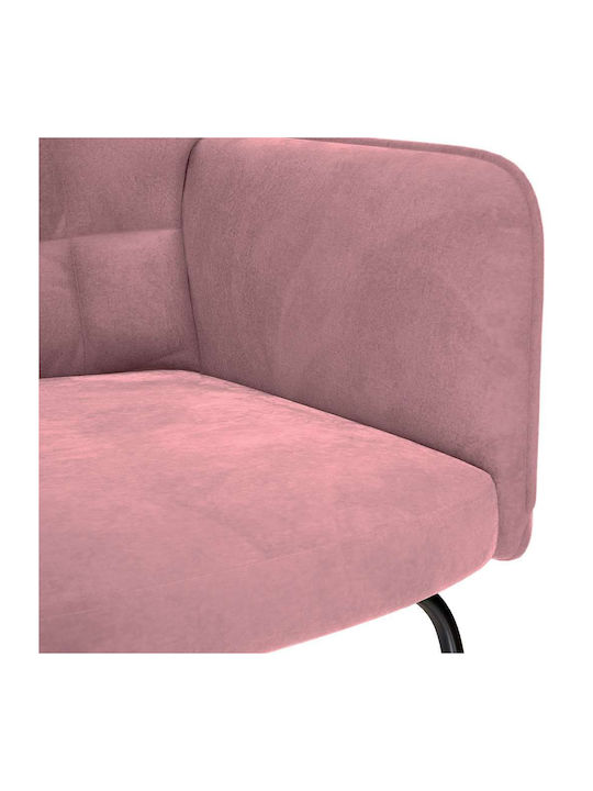Rocking Armchair with Footstool Pink 61x78x98cm