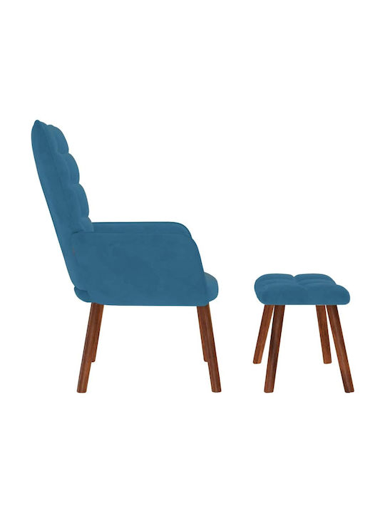 Bergère with Footstool Blue 61.5x69x95.5cm