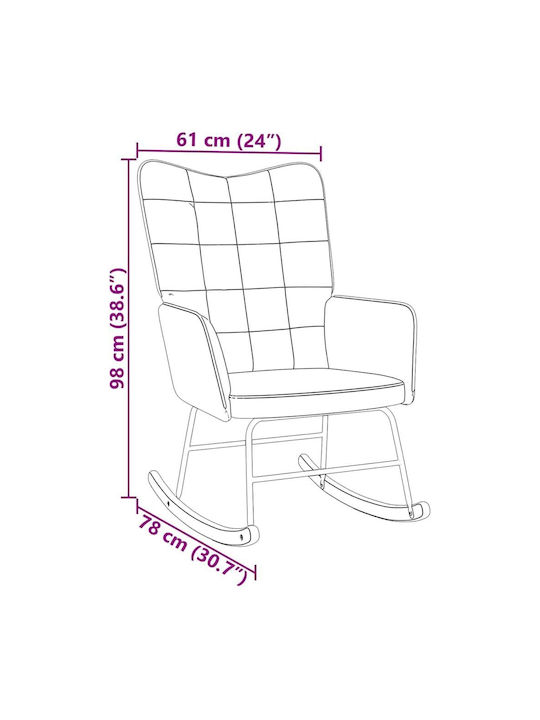Πολυθρόνα Κουνιστή Βελούδινη Μπορντό 61x78x98cm