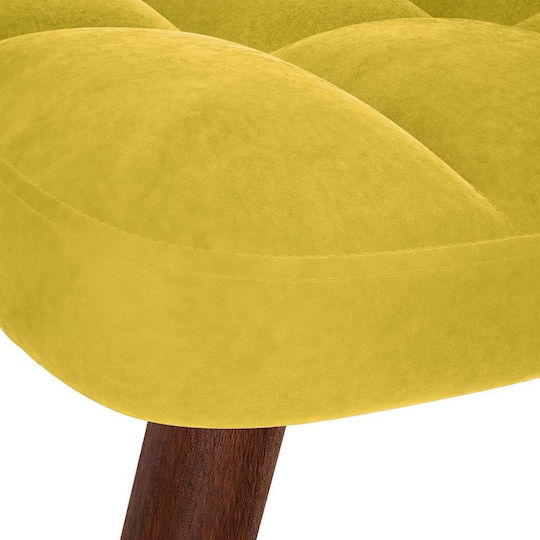 Rocking Armchair with Footstool Yellow 61x78x98cm