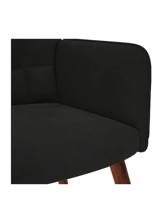Μπερζέρα με Υποπόδιο Βελούδινη Μαύρο 61.5x69x95.5cm
