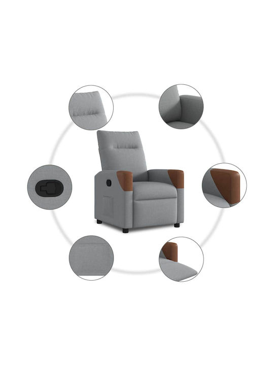 Relax Armchair with Footstool Light Grey 50x54x100cm