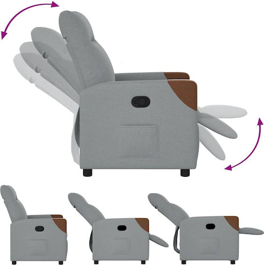 Relaxsessel mit Fußhocker Light Grey 50x54x100cm