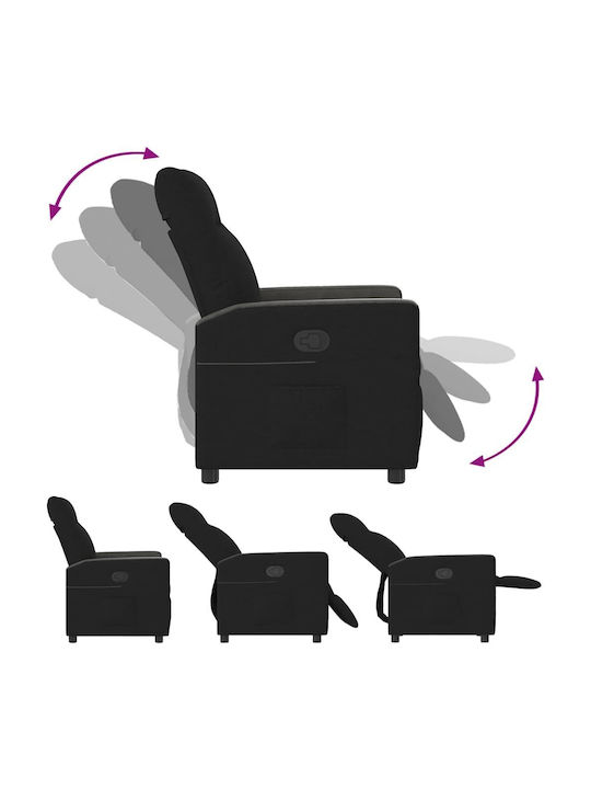 Relax Armchair with Footstool Black 50x54x100cm