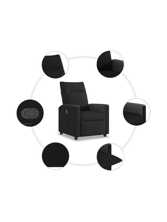 Relax Armchair with Footstool Black 50x54x100cm