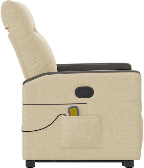 Relax Armchair Massage with Footstool Cream 50x54x100cm