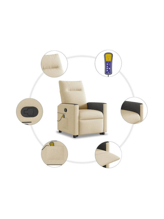 Relax Armchair Massage with Footstool Cream 50x54x100cm