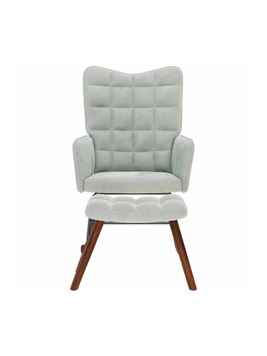 Rocking Armchair with Footstool Light Grey 61x78x98cm