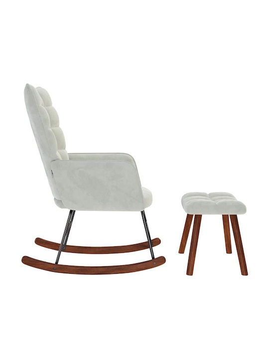 Rocking Armchair with Footstool Light Grey 61x78x98cm
