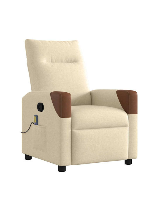 Relax Armchair Massage with Footstool Cream 50x54x100cm