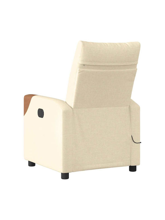 Relax Armchair Massage with Footstool Cream 50x54x100cm