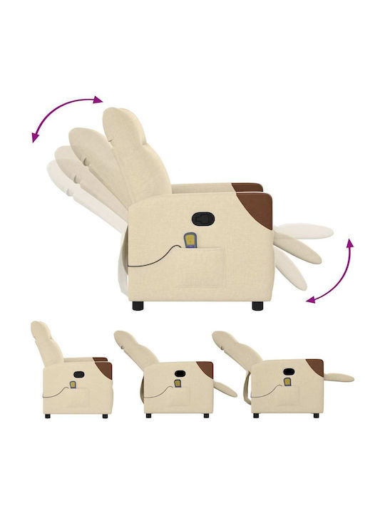 Relax Armchair Massage with Footstool Cream 50x54x100cm