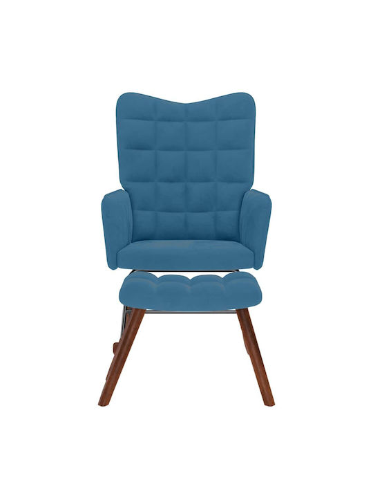 С поставка за крака Кадифен Синьо 61x78x98см