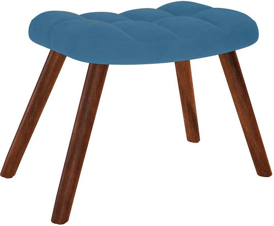 Schaukelstuhl mit Fußhocker Samt Blue 61x78x98cm