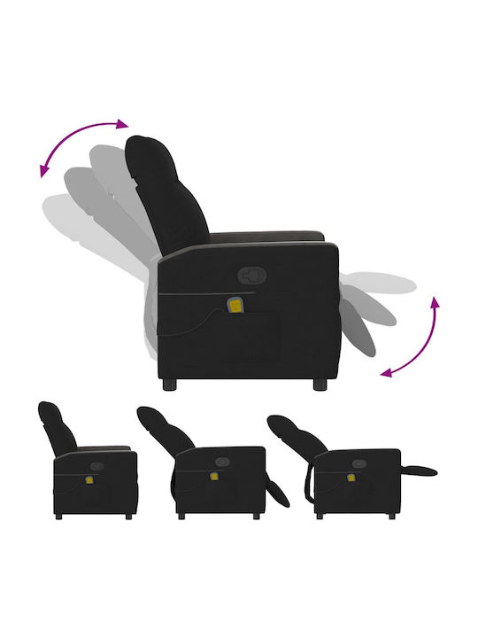 Relax Armchair Massage with Footstool Black 50x54x100cm