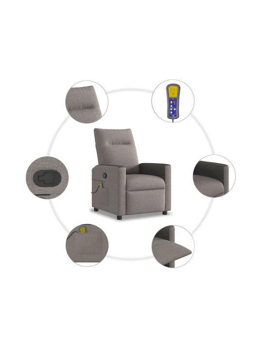 Πολυθρόνα Relax Massage με Υποπόδιο Taupe 50x54x100cm
