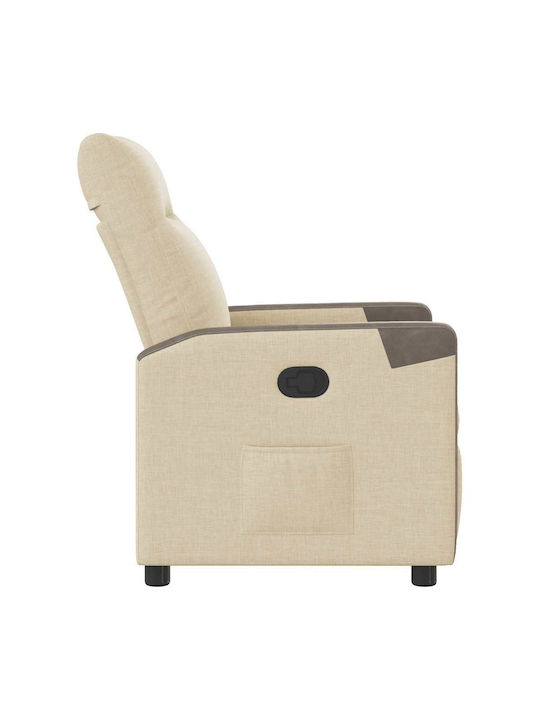 Relax Armchair with Footstool Cream 50x54x100cm