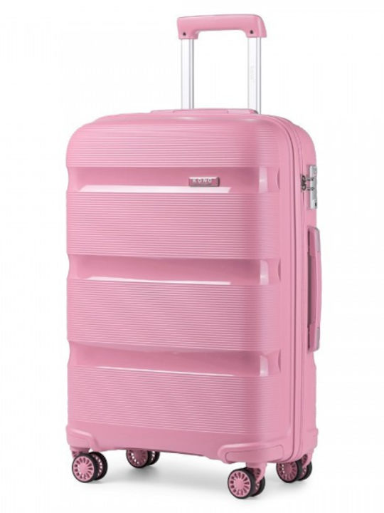 Miss Lulu Βαλίτσες Ταξιδιού Σκληρές Pink με 4 Ρόδες Σετ 3τμχ