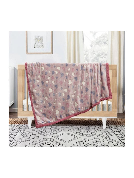Lino Home Blanket Cot Fleece Pink 110x150cm