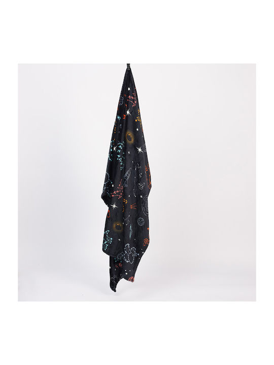 SpitiBazaar Κουβέρτα Βελουτέ Υπέρδιπλη 220x240εκ. Μαύρη