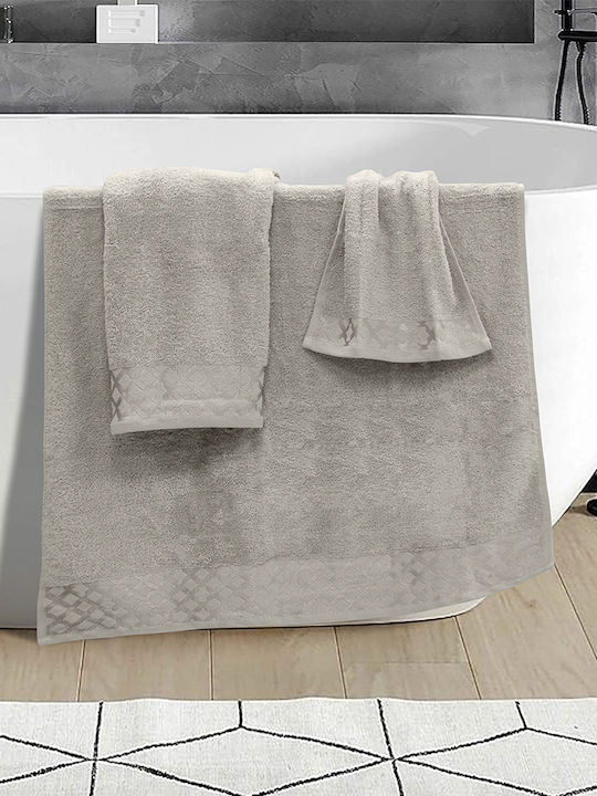 Lino Home 3pc Bath Towel Set Nalbe Grey Weight 510gr/m²