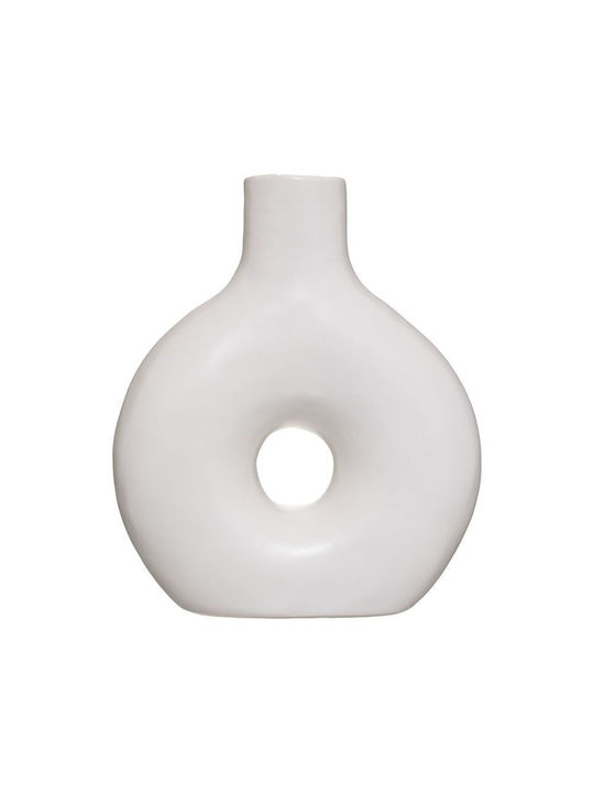 Pakketo Vază Decorativă Ceramică Wanif Albă 17x7xÎnălțime 19.5cm