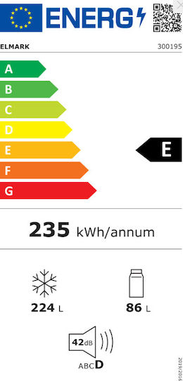 Elmark Kühl-Gefrierkombination 310Es Total NoFrost H188xB59.5xT64.5cm. Inox EL-403R