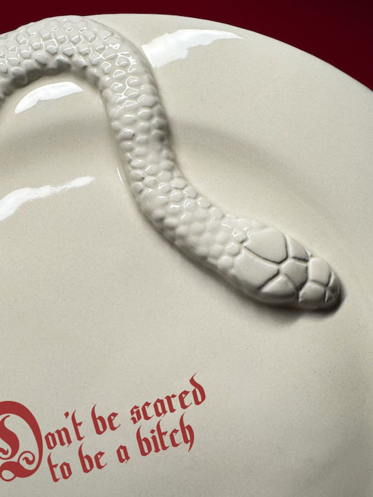 Incartato Ceramics The Forbidden Collection Декоративен Поднос Кръгъл Керамично Екрю 1бр x