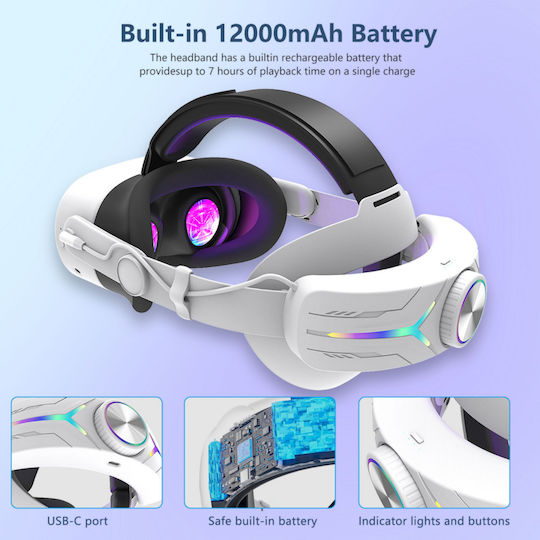 Λουράκι Κεφαλής Elite Strap Μπαταρία 12000 Mah Meta Quest 3s & Quest 3