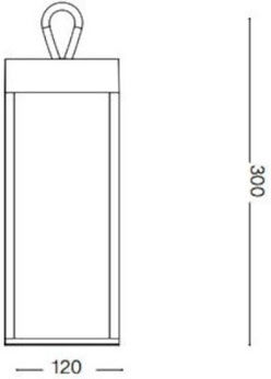 Ideal Lux Tischplatte Solarleuchte Ampel 5W 300lm mit Warmes Weiß Licht 3000K IP54 12cmx12cmx30cmcm