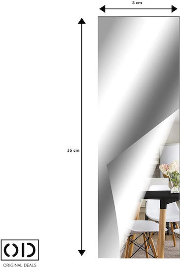 Oglindă de Perete cu Ramă din Sticlă 35x8cm 6buc