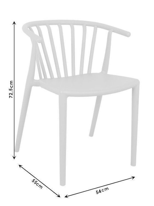 Outdoor Chair Polypropylene Zelma White Shade 55x53x73cm