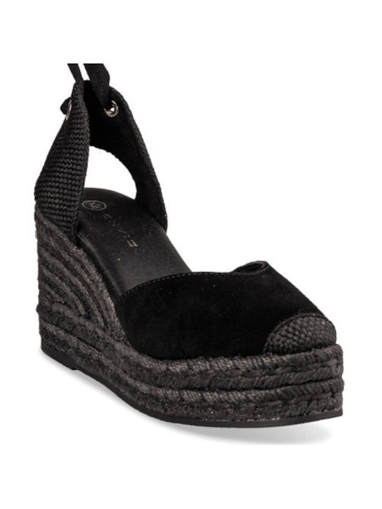 Envie Shoes Women's Fabric Platform Espadrilles Black