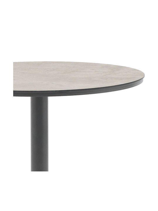 Silvio Sitting Room Outdoor Free Standing Table with Wood Surface and Aluminum Frame Gray 70x70xcm