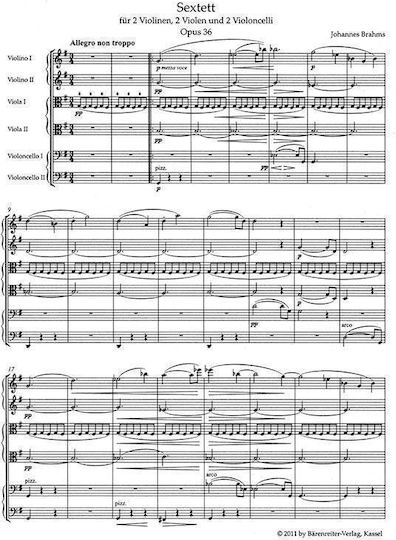 Brahms Sextet In G Major Op.36 Pocket Score