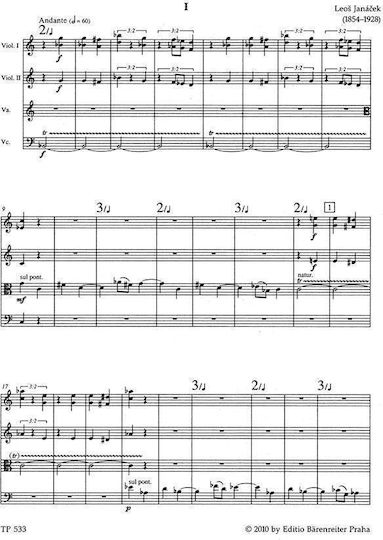 Janacek String Quartet Nr.2 Pocket Score