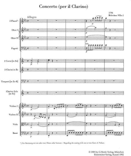 Haydn Concert In Eb Major Pocket Score