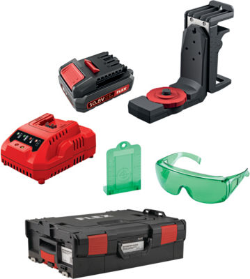 Flex ALC 3/360-G/R 10.8 Set Περιστροφικό Αλφάδι Laser Πράσινης Δέσμης 10.8V με Εύρος Εργασίας 100m