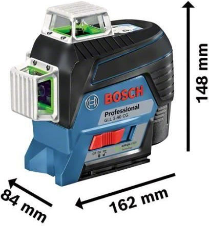 Bosch GLL 3-80 CG BM1 Linear Laser Level Green Beam 12V with Working Range 30m