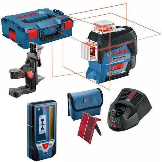 Bosch Professional GLL 3-80 C Self-leveling Linear Laser Level Red Beam 12V with Working Range 30m