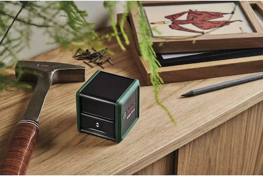 Bosch Quigo Αυτορυθμιζόμενο Γραμμικό Αλφάδι Laser Πράσινης Δέσμης 1.5V με Εύρος Εργασίας 12m