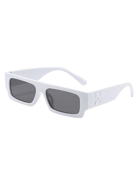 SeeVision Sunglasses with White Plastic Frame and Gray Lens 50113-WHITE